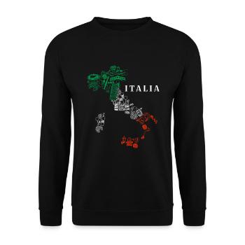 Italy Map Italian Italian - Unisex Sweatshirt - black - Front - Alina (178cm) & Michal (187cm)