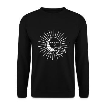 Le soleil et la lune dans l’univers harmonieux - Sweat-shirt Unisexe - noir - Devant - Alina (178cm) & Michal (187cm)