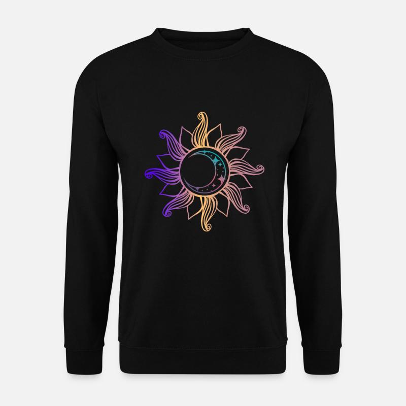 Mond in Sonne Spirituell Universum - Unisex Pullover - Schwarz