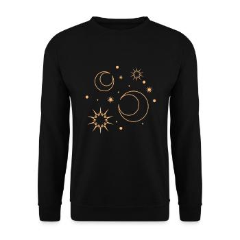 Sun and Moon Stars Universe - Unisex Sweatshirt - black - Front - Alina (178cm) & Michal (187cm)