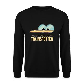 Certified Trainspotter Train Observation - Unisex Sweatshirt - black - Front - Alina (178cm) & Michal (187cm)