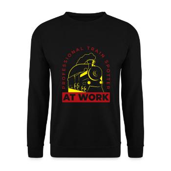 Trainspotter At Work Train Observation - Unisex Sweatshirt - black - Front - Alina (178cm) & Michal (187cm)