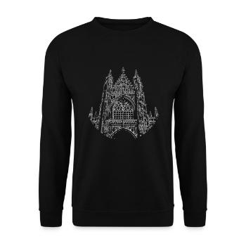 Architecture Church Gothic Gothic - Unisex Sweatshirt - black - Front - Alina (178cm) & Michal (187cm)
