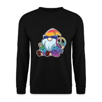 Peace Gnome Gnome Dwarves LGBTQ+ - Unisex Sweatshirt - black - Front - Alina (178cm) & Michal (187cm)