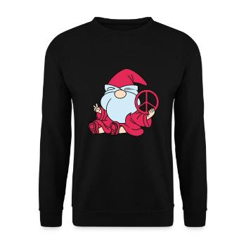 Peace Gnome Gnome Dwarves - Unisex Sweatshirt - black - Front - Alina (178cm) & Michal (187cm)