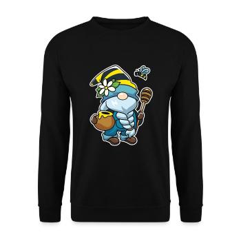Honig Gnom Gnome Bienen Imker - Unisex Pullover - Schwarz - Vorne - Alina (178cm) & Michal (187cm)