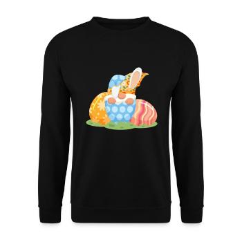 Gnome de Pâques Gnome de jardin - Sweat-shirt Unisexe - noir - Devant - Alina (178cm) & Michal (187cm)