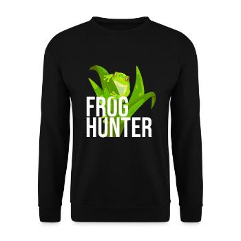 Chasseur de grenouilles, Grenouille, Grenouille arboricole, Amphibien - Sweat-shirt Unisexe - noir - Devant - Alina (178cm) & Michal (187cm)