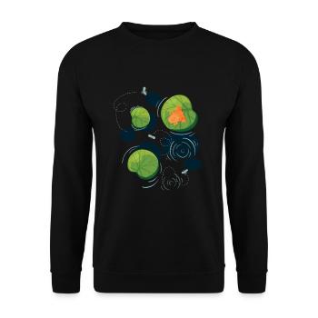 Grenouille, nénuphar, Grenouille arboricole, Amphibien - Sweat-shirt Unisexe - noir - Devant - Alina (178cm) & Michal (187cm)