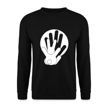 Shadow Play Shadow Hands Rabbit - Unisex Sweatshirt - black - Front - Alina (178cm) & Michal (187cm)