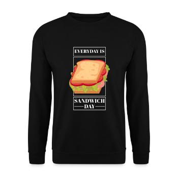 Everyday Is Sandwich Day Toast Toastbrot - Unisex Pullover - Schwarz - Vorne - Alina (178cm) & Michal (187cm)