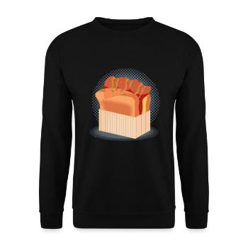 Leckeres Sandwich mit Speck Toast - Unisex Pullover - Schwarz - Vorne - Alina (178cm) & Michal (187cm)