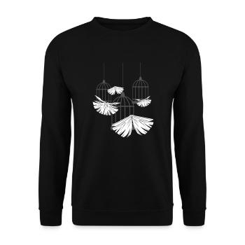 Flying Books Book Lovers Books Book Reading - Unisex Sweatshirt - black - Front - Alina (178cm) & Michal (187cm)