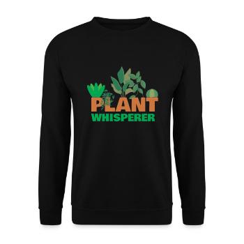 Plant Whisperer Plants Potted Plant - Unisex Sweatshirt - black - Front - Alina (178cm) & Michal (187cm)
