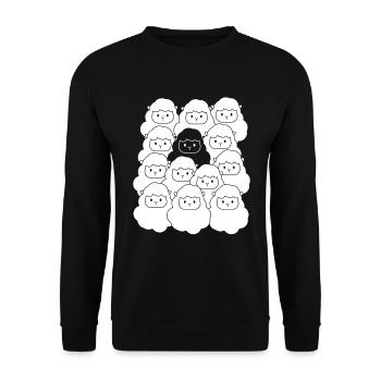 Sweet Sheep Herd Sheep Wool - Unisex Sweatshirt - black - Front - Alina (178cm) & Michal (187cm)