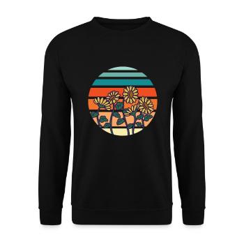 Sunflowers Retro Florist Flowers - Unisex Sweatshirt - black - Front - Alina (178cm) & Michal (187cm)