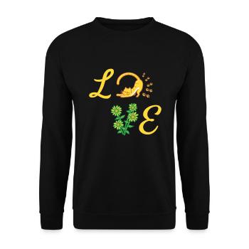 Sunflowers Love Cat Florist Flowers - Unisex Sweatshirt - black - Front - Alina (178cm) & Michal (187cm)