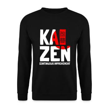 Amélioration Kaizen Japonais Japon - Sweat-shirt Unisexe - noir - Devant - Alina (178cm) & Michal (187cm)