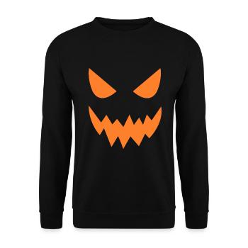 Halloween Grimace Halloween Costume Pumpkin Face - Unisex Sweatshirt - black - Front - Alina (178cm) & Michal (187cm)