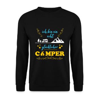 Camping Really Happy Camper Cadeau Homme - Sweat-shirt Unisexe - noir - Devant - Alina (178cm) & Michal (187cm)