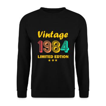 1984 millésime 40ème anniversaire millésime 1984 cadeau - Sweat-shirt Unisexe - noir - Devant - Alina (178cm) & Michal (187cm)