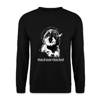 Cool Dog Wire-haired Dachshund Dogs - Unisex Sweatshirt - black - Front - Alina (178cm) & Michal (187cm)