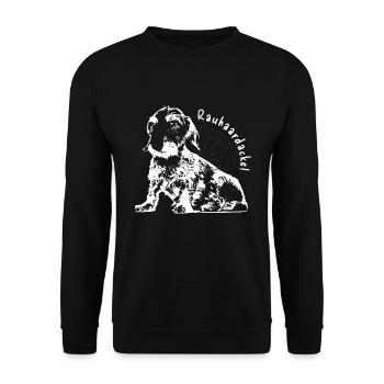 Wire-haired Dachshund Loyal Companion Dogs - Unisex Sweatshirt - black - Front - Alina (178cm) & Michal (187cm)