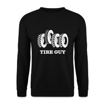 Tire Guy Reifen Räder Räderwechsel - Unisex Pullover - Schwarz - Vorne - Alina (178cm) & Michal (187cm)
