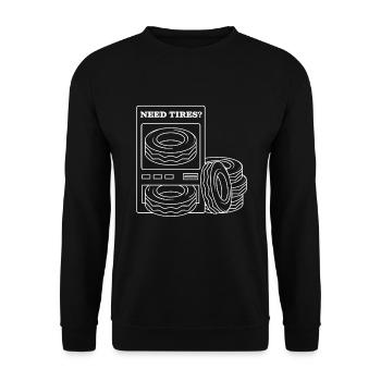 Need Tires Reifen Räder Räderwechsel - Unisex Pullover - Schwarz - Vorne - Alina (178cm) & Michal (187cm)