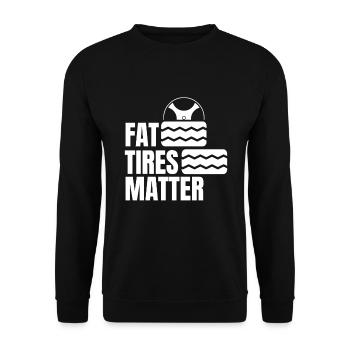 Fat Tires Matter Tire Wheels Mechanic - Unisex Sweatshirt - black - Front - Alina (178cm) & Michal (187cm)