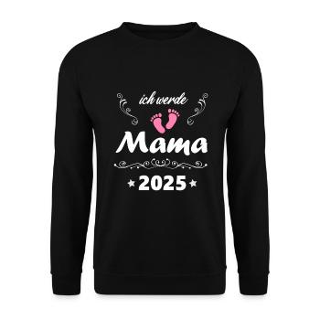 Je vais être maman 2025 Femme enceinte Enceinte 2025 - Sweat-shirt Unisexe - noir - Devant - Alina (178cm) & Michal (187cm)