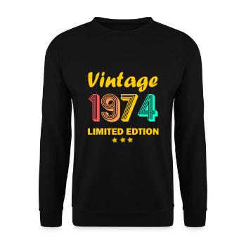 1974 limited edition retro vintage 1974 gift - Unisex Sweatshirt - black - Front - Alina (178cm) & Michal (187cm)