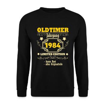 1984 Vintage Car 40th Birthday Vintage 1984 Gift - Unisex Sweatshirt - black - Front - Alina (178cm) & Michal (187cm)