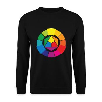 Farbenrad Künstler Kreativ Farben Kunst - Unisex Pullover - Schwarz - Vorne - Alina (178cm) & Michal (187cm)
