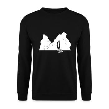Sailing on calm seas with clouds - Unisex Sweatshirt - black - Front - Alina (178cm) & Michal (187cm)