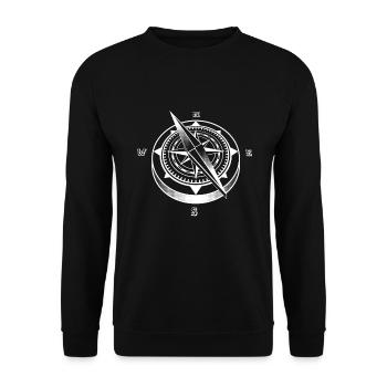 Segel Kompass Segeln Segler Boot - Unisex Pullover - Schwarz - Vorne - Alina (178cm) & Michal (187cm)