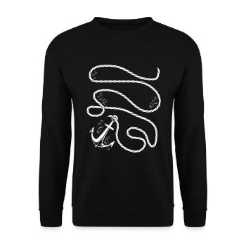 Segel Anker Segeln Segler Boot - Unisex Pullover - Schwarz - Vorne - Alina (178cm) & Michal (187cm)