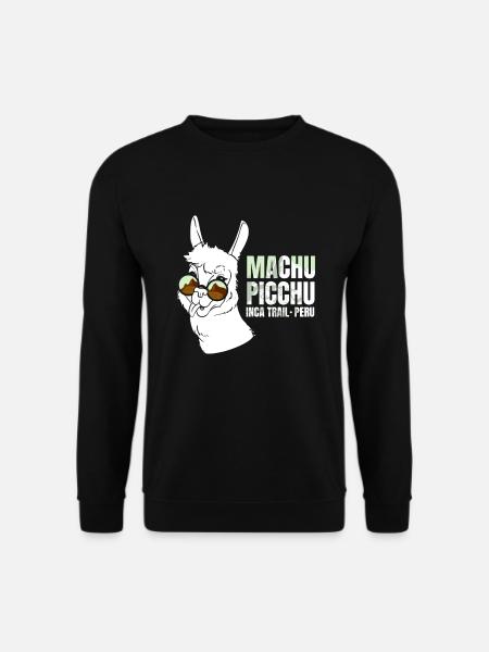 Machu Picchu Lama Inca Trail Peru - Unisex Pullover - Schwarz