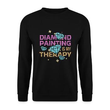 Diamond Painting Is My Therapy - Unisex Pullover - Schwarz - Vorne - Alina (178cm) & Michal (187cm)