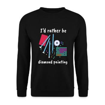I ́d rather be Diamond Painting - Unisex Sweatshirt - black - Front - Alina (178cm) & Michal (187cm)