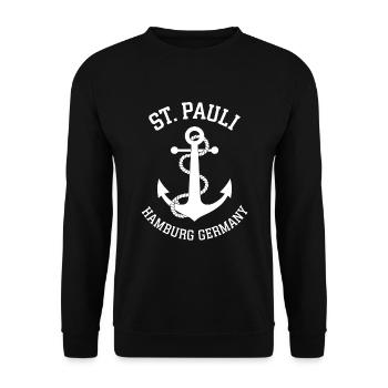 St. Pauli Hamburg Anker Reeperbahn - Sweat-shirt Unisexe - noir - Devant - Alina (178cm) & Michal (187cm)
