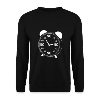 Clock No - Réveil amusant sans heure - Sweat-shirt Unisexe - noir - Devant - Alina (178cm) & Michal (187cm)