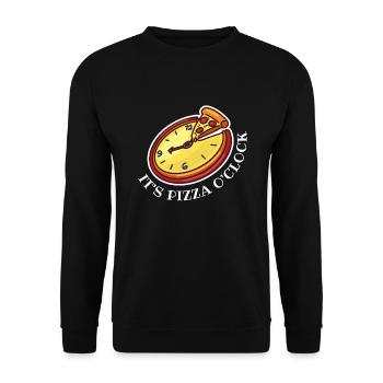 horloge pizza o’clock illustration amusante - Sweat-shirt Unisexe - noir - Devant - Alina (178cm) & Michal (187cm)