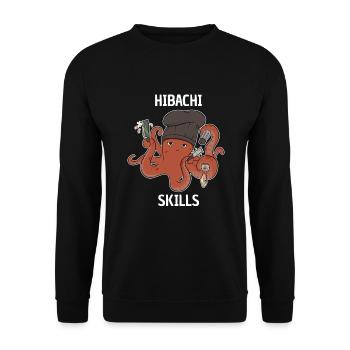 Hibachi Skills Koch Tintenfisch Kraken - Unisex Pullover - Schwarz - Vorne - Alina (178cm) & Michal (187cm)