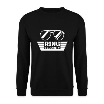 Bague de sécurité porteur d’alliances mariage - Sweat-shirt Unisexe - noir - Devant - Alina (178cm) & Michal (187cm)