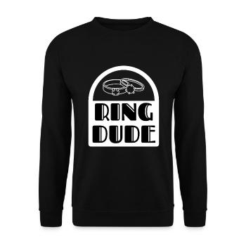 Ring Dude Ring Bearer Wedding Wedding - Unisex Sweatshirt - black - Front - Alina (178cm) & Michal (187cm)