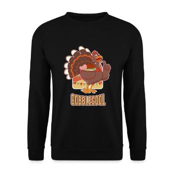 Gobblegool Thanksgiving Turkey - Unisex Sweatshirt - black - Front - Alina (178cm) & Michal (187cm)