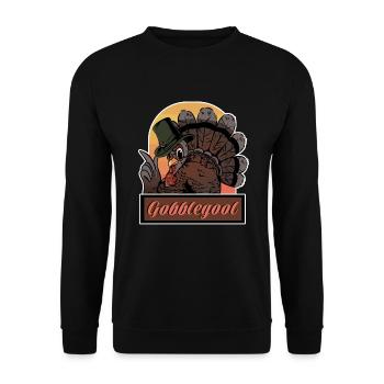 Gobblegool Dinde de Thanksgiving - Sweat-shirt Unisexe - noir - Devant - Alina (178cm) & Michal (187cm)