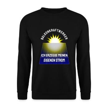 Balcony Power Plant Solar Photovoltaics - Unisex Sweatshirt - black - Front - Alina (178cm) & Michal (187cm)