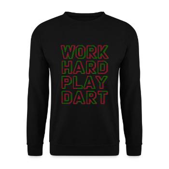 Work Hard Play Darts Darts - Unisex Sweatshirt - black - Front - Alina (178cm) & Michal (187cm)